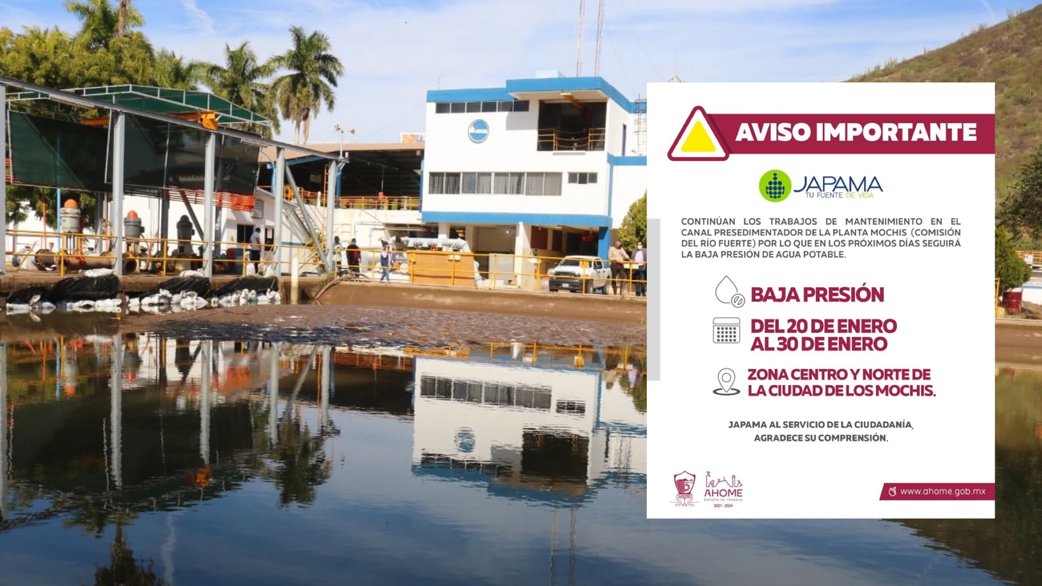 Por 10 días, habrá baja presión del servicio de agua potable en Los ...